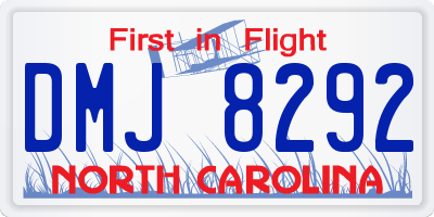 NC license plate DMJ8292