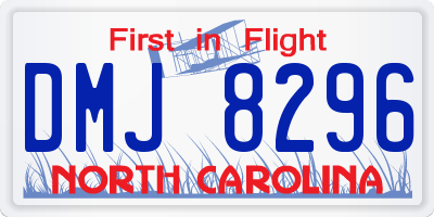 NC license plate DMJ8296