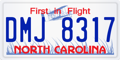 NC license plate DMJ8317