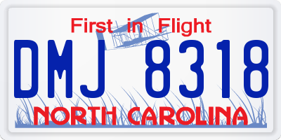 NC license plate DMJ8318