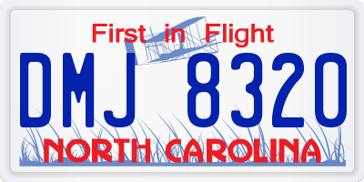 NC license plate DMJ8320