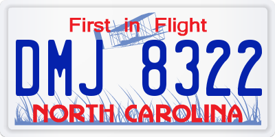 NC license plate DMJ8322