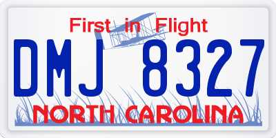 NC license plate DMJ8327