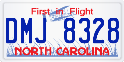 NC license plate DMJ8328