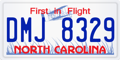 NC license plate DMJ8329