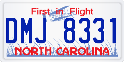 NC license plate DMJ8331
