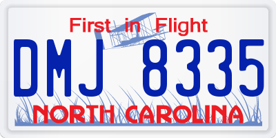 NC license plate DMJ8335