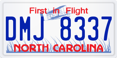 NC license plate DMJ8337