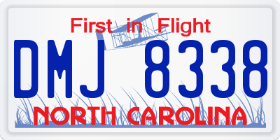NC license plate DMJ8338