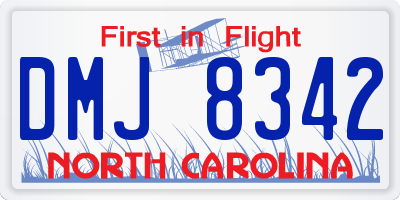 NC license plate DMJ8342