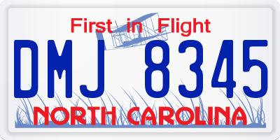 NC license plate DMJ8345