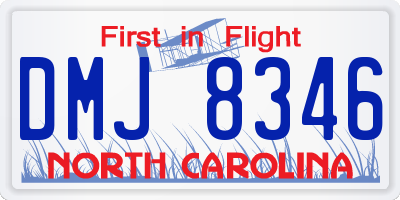 NC license plate DMJ8346