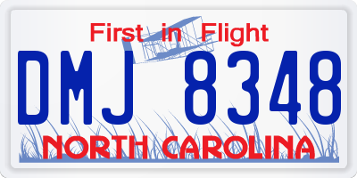 NC license plate DMJ8348