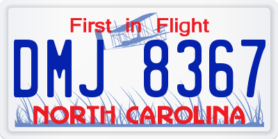 NC license plate DMJ8367