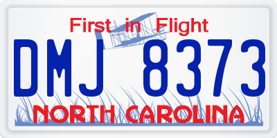 NC license plate DMJ8373