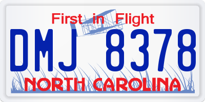 NC license plate DMJ8378
