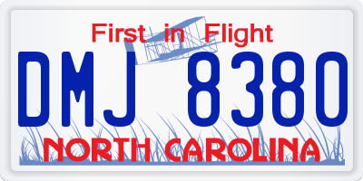 NC license plate DMJ8380