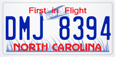 NC license plate DMJ8394