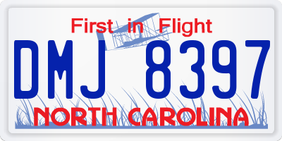 NC license plate DMJ8397