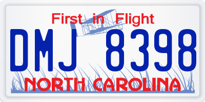 NC license plate DMJ8398