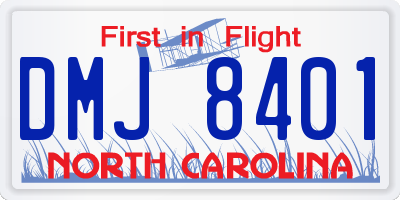 NC license plate DMJ8401