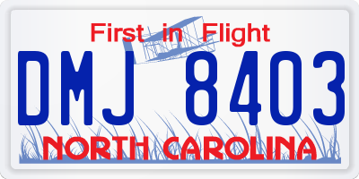 NC license plate DMJ8403