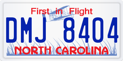 NC license plate DMJ8404