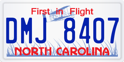 NC license plate DMJ8407