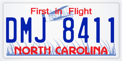 NC license plate DMJ8411