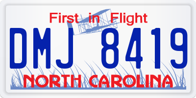 NC license plate DMJ8419