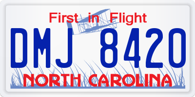 NC license plate DMJ8420