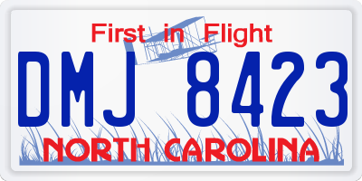NC license plate DMJ8423