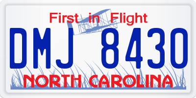 NC license plate DMJ8430