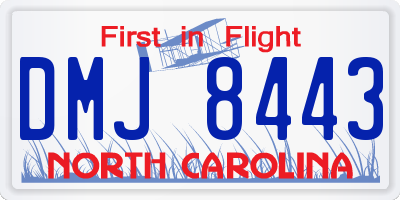 NC license plate DMJ8443