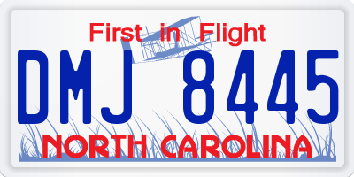 NC license plate DMJ8445