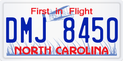 NC license plate DMJ8450