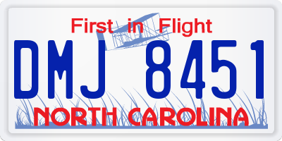 NC license plate DMJ8451