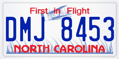 NC license plate DMJ8453