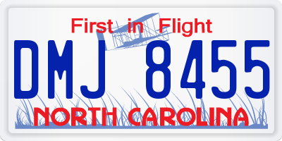NC license plate DMJ8455