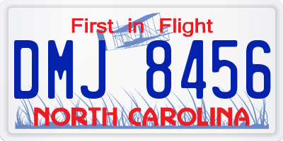 NC license plate DMJ8456