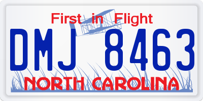 NC license plate DMJ8463
