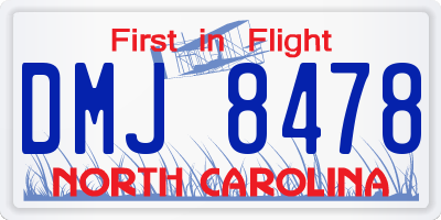 NC license plate DMJ8478