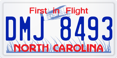 NC license plate DMJ8493