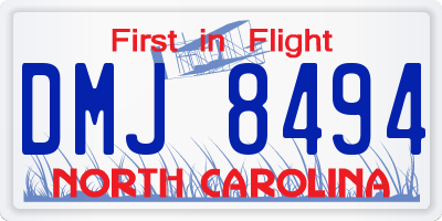 NC license plate DMJ8494