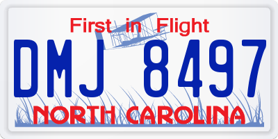 NC license plate DMJ8497