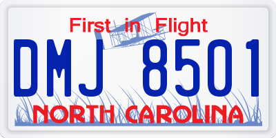 NC license plate DMJ8501