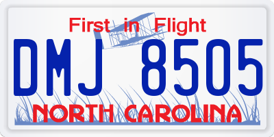 NC license plate DMJ8505