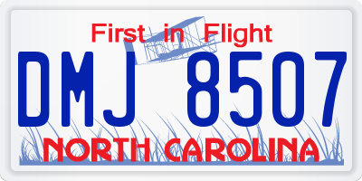 NC license plate DMJ8507