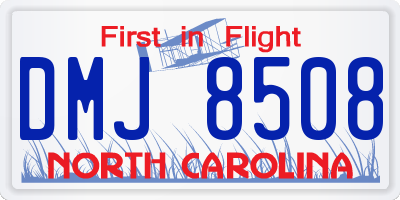 NC license plate DMJ8508