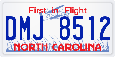 NC license plate DMJ8512